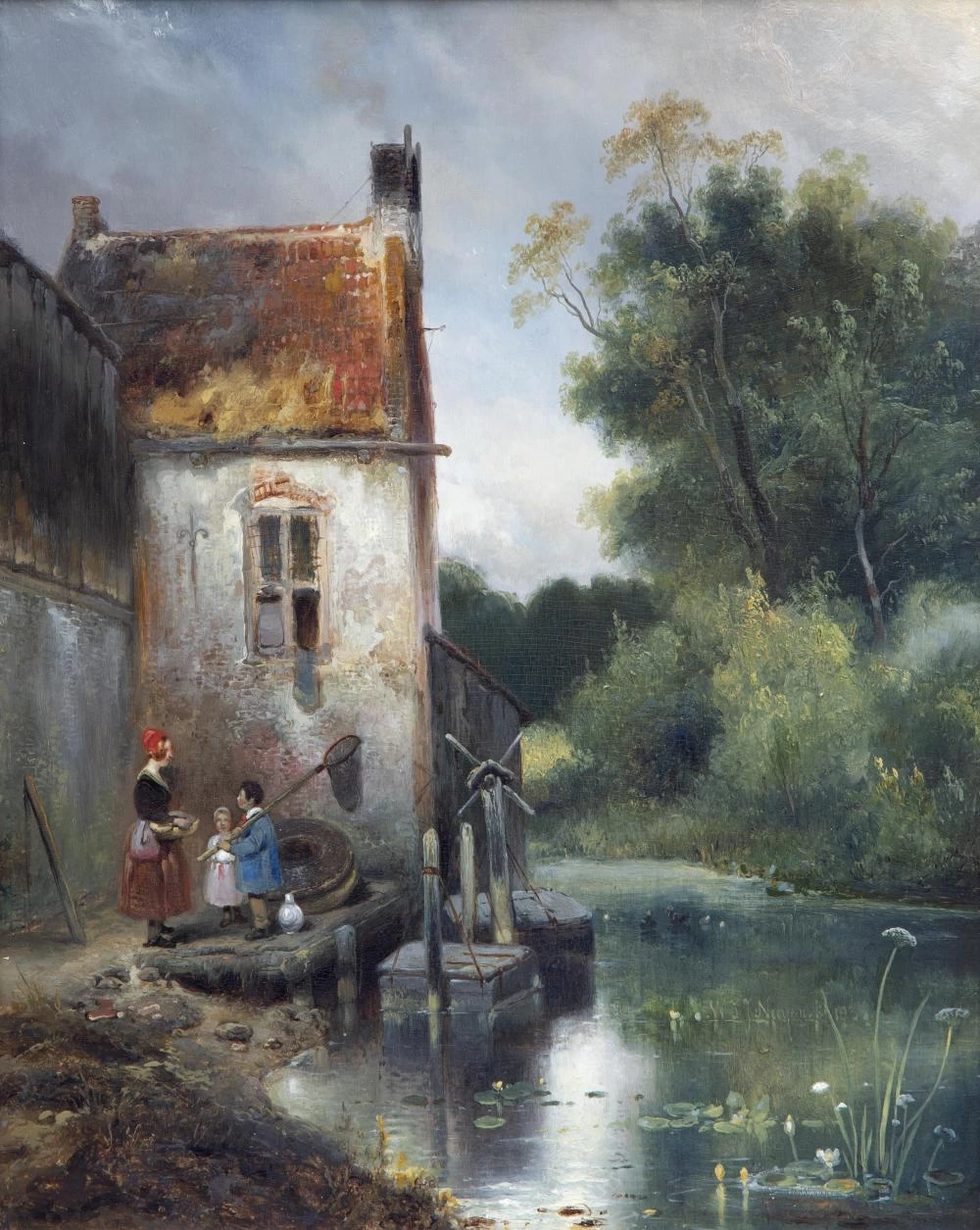 Wijnand Nuyen-3-Bambini pronti per andare a pescare vicino a una vecchia casa